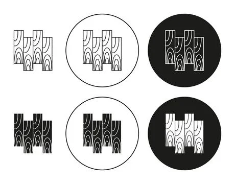 Wood board icon set in thin line outline style. Wood board linear vector sign Stock Illustration