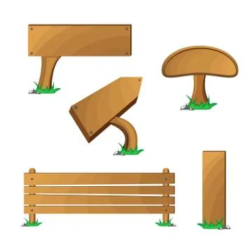 Wood boards set Stock Illustration