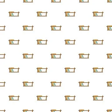 Wood book shelf pattern seamless Stock Illustration