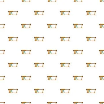 Wood book shelf pattern seamless Stock Illustration