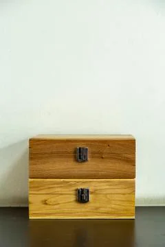 Wood box on table Stock Photos