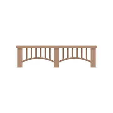Wood bridge icon flat vector. Rope wooden bridge Ilustração Stock