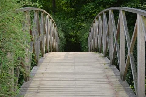 Wood bridge over a small river in York Stock Photos