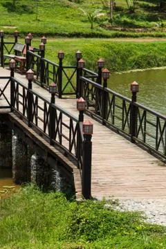 Wood bridge Stock Photos