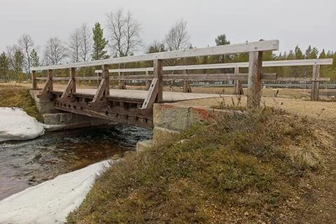 Wood bridge. 스톡 사진