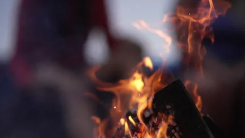 Wood Buring in Slow Motion Stock Footage 243204113