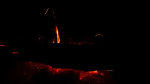 Wood burning. Black background Stock Footage 78627448