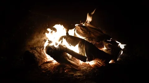 Wood burning in a fireplace close up 스톡 동영상 102057532