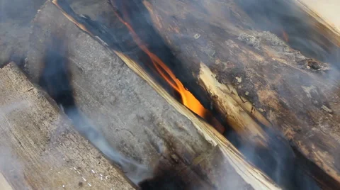 Wood burning in the fireplace Stock Footage 67239571