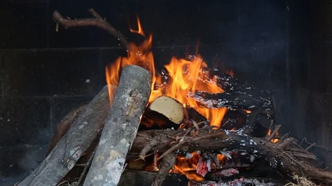 Wood Burning in Fireplace 動画素材 110770881