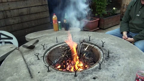 Wood burning in a fireplace Stock Footage 134249883