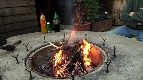 Wood burning in a fireplace Stock Footage 134250062