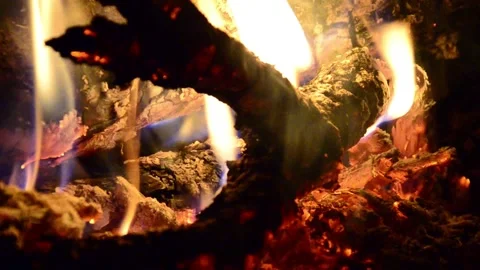 The wood burning in the fireplace Stock Footage 138451184