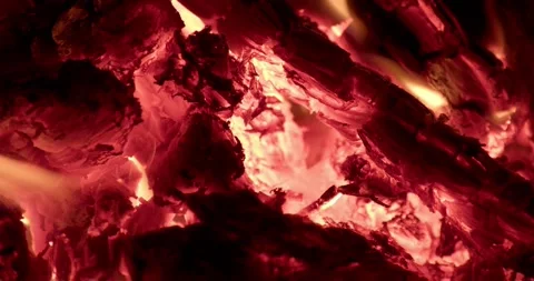 Wood is burning in the fireplace Video stock 286837448