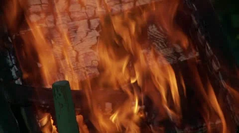 Wood Burning Stock Footage 8950835