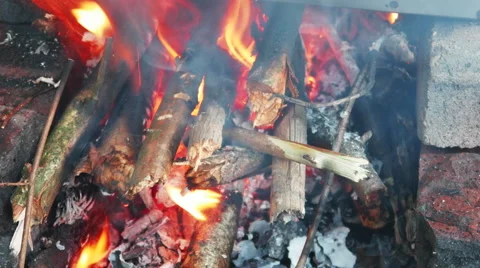 Wood Burning Stock Footage 68091343