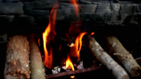Wood Burning Over Fire Stock Footage 239772978