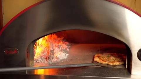 Wood Burning Pizza Oven Stock Footage
