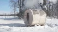 Wood-burning sauna. 2 shots. HD Footage