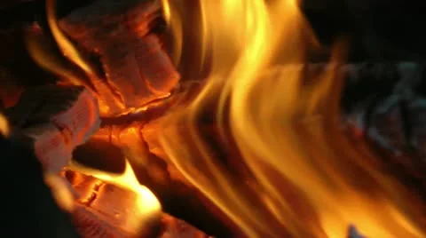 Wood burning slow motion Stock Footage 11114836