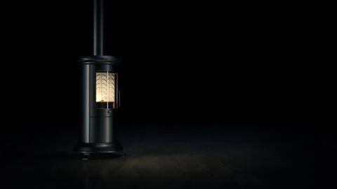 Wood burning stove. 3d rendering Stock Illustration