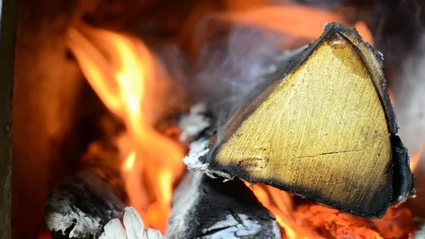 Wood burning in the stove2 Stock Footage 87178093