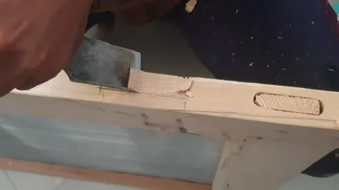 Wood carpentar doing his work Stock Footage 247170516