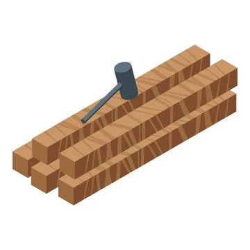 Wood carpenter icon isometric vector. Furniture manufacture Stock Illustration