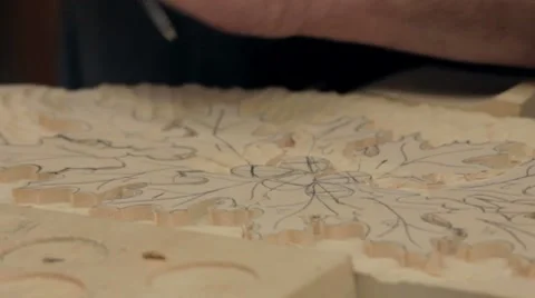 Wood Carver Working Stock Footage 7770277