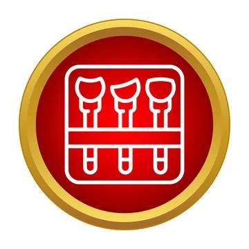 Wood carving chisel tool set outline icon Stock Illustration