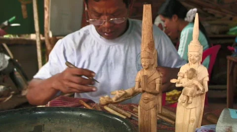 Wood carving Stock Footage 527752