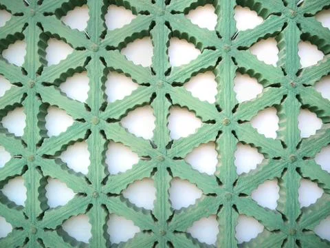 Wood carving of geometry pattern Stock Photos