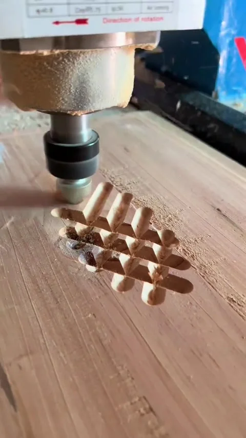 Wood Carving Machine Makes Design, Islamabad, Pakistan - 24 Apr 2025 Stock Footage 307874308