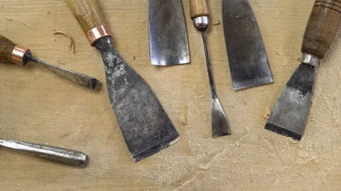 Wood carving master hand tools. Stock Footage 151748133