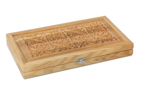 Wood casket for backgammon Stock Photos