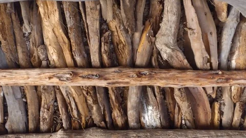 Wood Ceiling Stock Footage 122150907