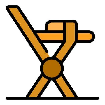 Wood chair icon vector flat Stock Illustration