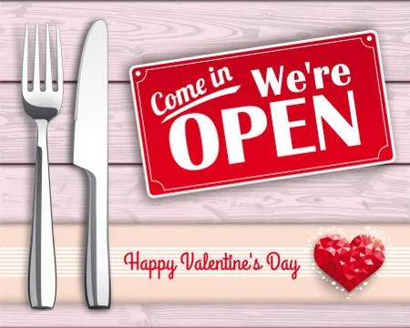 Wood Checked Cloth Knife Fork Sign Open Stock Illustration