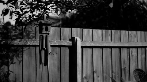 Wood chimes with a symbol on it Stock Footage 34603170