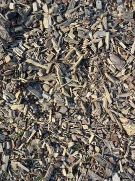Wood Chip Mulch Texture Background Stock Photos