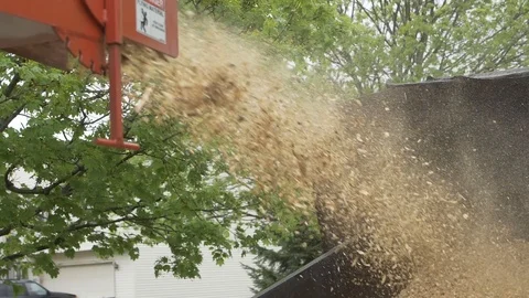 Wood Chipper Stock Footage 121272887