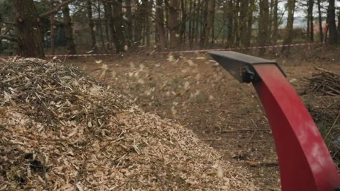 Wood chipper Machine. Super slow motion. Stock Footage 269510666