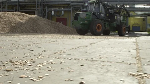 Wood chipper passing by before the camera Stock Footage 71270221