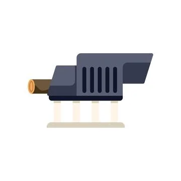 Wood chipper processing wood logs into chips Stock Illustration