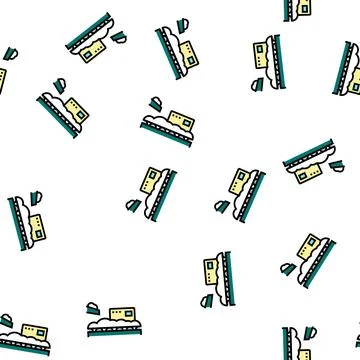 Wood chips add on conveyor vector seamless pattern 库存插图