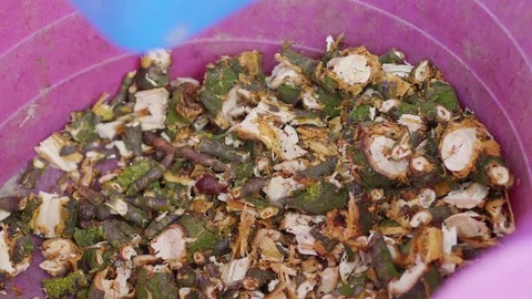 Wood chips falling into a basket Stock Footage 85067768