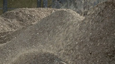 Wood chips piling up for export Stock Footage 71165241