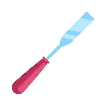 Wood chisel carpentry tool for carving and shaping Stock Illustration