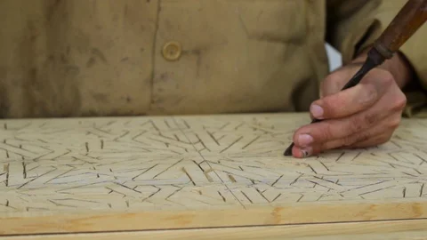 Wood chiselling Stock Footage 123422416