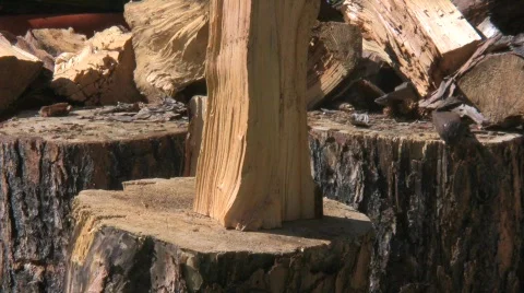 Wood chop 1 Stock Footage 506580